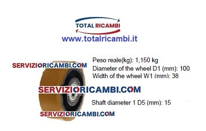 100x38x15 e 100x40x15 Rullo e Ruote per Transpallet manuali e Transpallet Elettrici
