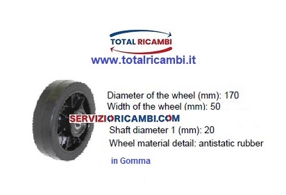 Distribuiamo Ruote e Rulli 170x50x20 in vulkollan in poliuretano e in Gomma per AM22 e TM22