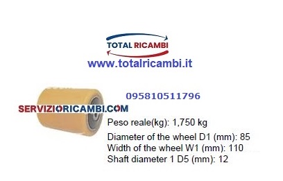 Distribuiamo Ruote e Rulli in vulkollan 85x110x12 e in poliuretano, Ruota Stellana