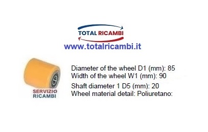 Distribuiamo Ruote e Rulli in vulkollan 85x90x20 e poliuretano Stellana per Transpallet Elettrici e Transpallet manuali, Ricambi e Accessori per Muletti, Carrelli Elevatori e Retrattili e Transpallet di qualsiasi marca 