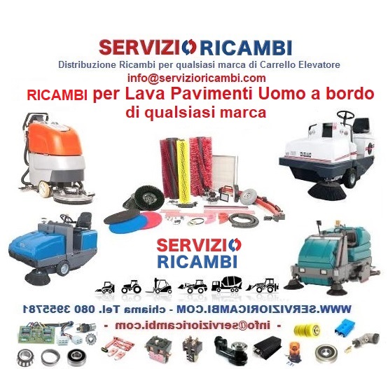 Total Ricambi Distribuisce Ricambi per Lavasciuga e Ricambi per Spazzatrici e lavasciuga uomo a bordo e uomo a terra