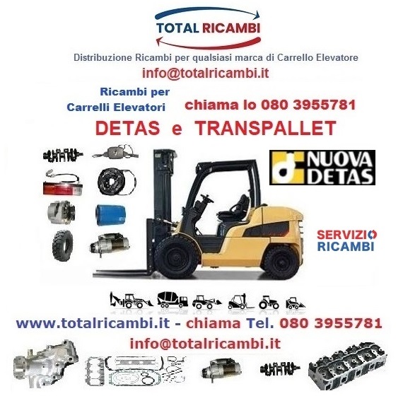 Total Ricambi per Carrelli Elevatori e Muletti Detas Robustus e Transpallet