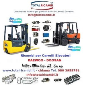 Distribuiamo Ricambi per Carrelli Elevatori Elettrici Daewoo-Doosan Contatta il servizio Total Ricambi