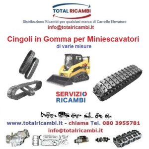 Cingoli in gomma per bobcat e Mini escavatori, Servizio Total Ricambi