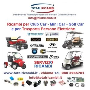 Distribuiamo Ricambi per Club Car Golf-Car Mini-Car Elettriche