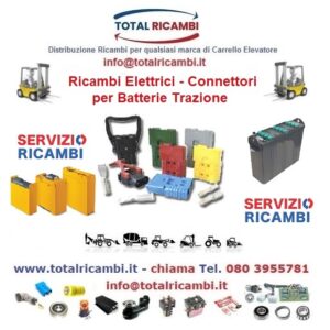 Distribuiamo Connettore per Batteria trazione e ricambi elettrici per Muletti Transpallet e Carrelli Elevatori Contatta Total Ricambi
