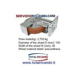 150x40 Ruota Laterale Pivotante Completa supporto per transpallet