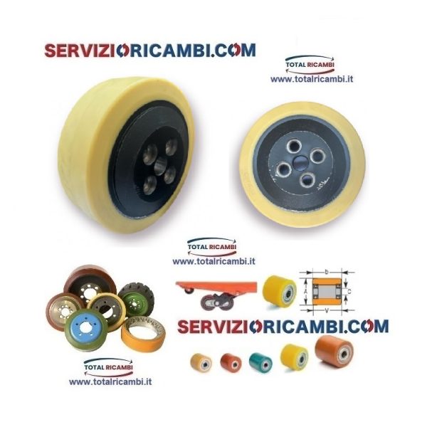 Distribuiamo 200x75 ruota motrice antiscivolo 4 fori Transpallet Mic Gea12
