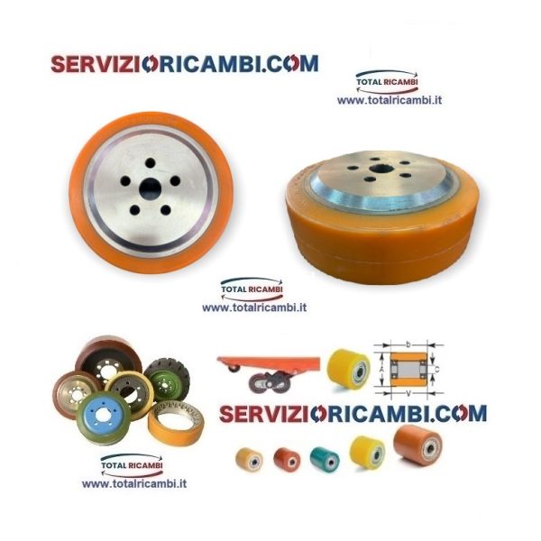 230x75 ruota motrice antiscivolo 5 fori Transpallet
