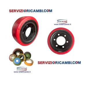 Distribuiamo Ruota Motrice a 6 fori 235x75 e 235x75x80 e Rulli per Transpallet