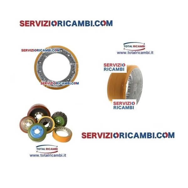 Distribuiamo Ruota Motrice 245X100 e 245X101 per Armanni Transpallet e Rulli per Transpallet