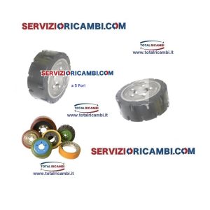 Distribuiamo Ruote Motrici per Transpallet 250x85x190 a 5 Fori e Rulli per Transpallet