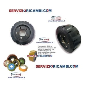 Distribuiamo Ruote Motrici per Transpallet 254x100 e 254x100x80 a 5 Fori e Rulli per Transpallet elettrici Linde