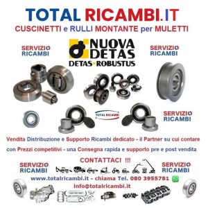 Distribuiamo Cuscinetti e Rulli Montante per Detas Carrelli Elevatori e Muletti vendita e supporto Servizio ricambi Nuova Detas spare parts service