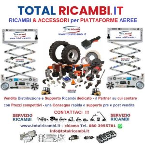 Distribuiamo Ricambi per Piattaforma Aerea e per Carrelli Elevatori e Muletti , vendita e supporto Servizio ricambi Total spare parts service